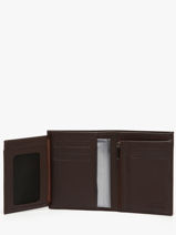 Wallet With Coin Purse Leather Etrier Brown madras EMAD5016-vue-porte